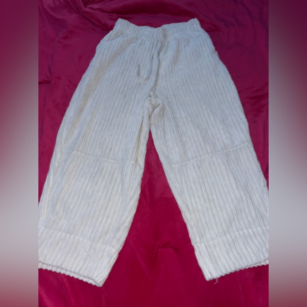 Urban Outfittrrs Cream Wide-Leg Pants